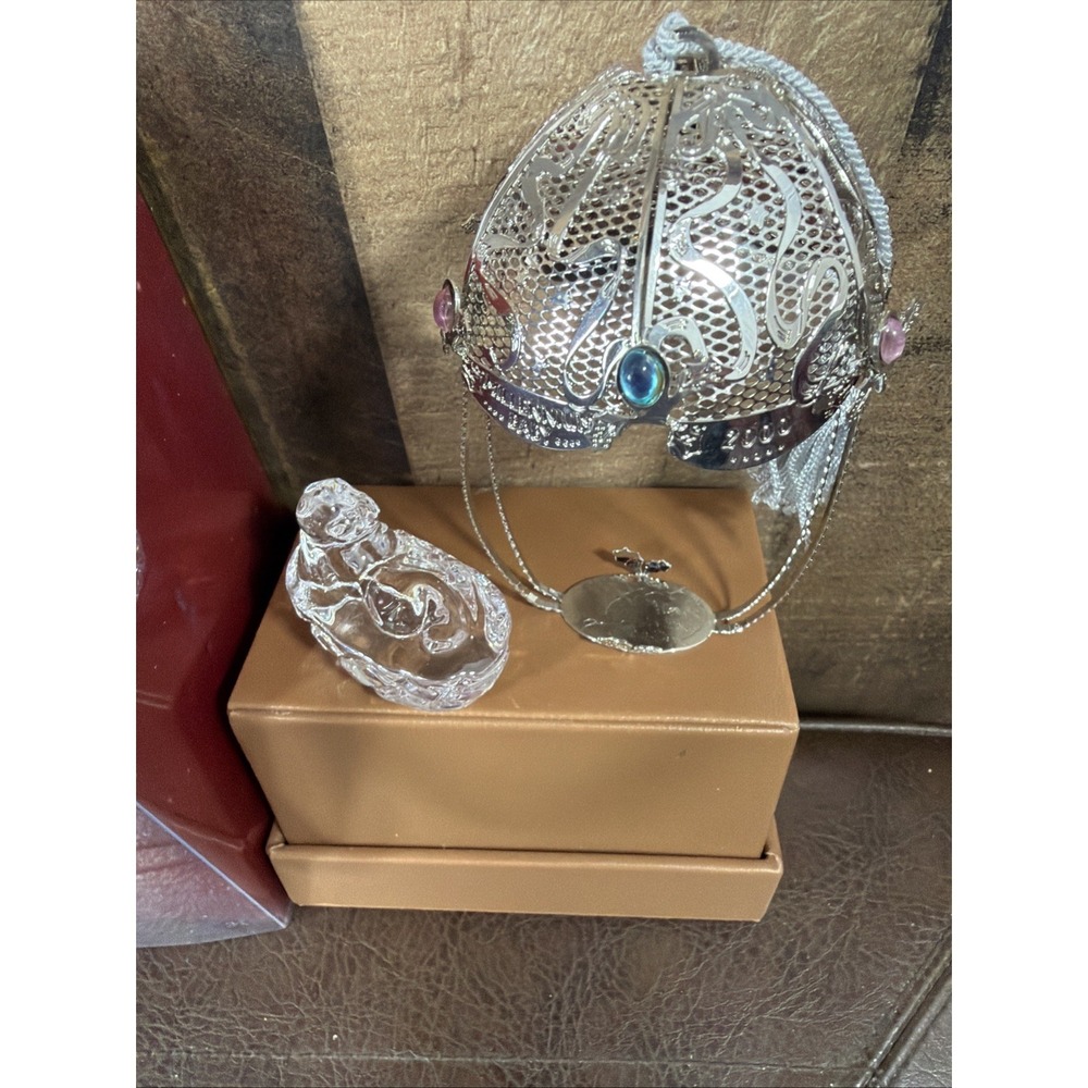 Lenox Millennium‎ 2000 Y2K Baby's 1st Christmas Crystal Ornament Hot Air Ballon - Picture 11 of 16